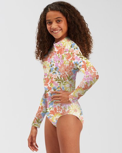 1 Girls' Windsong Long Sleeve Swimsuit Multicolor ABGWR00136 Billabong