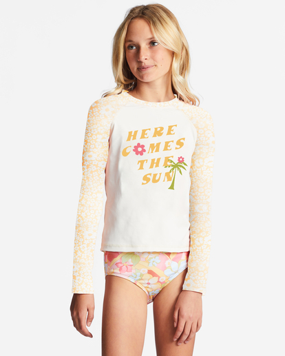 0 Girl's 4-16 Sunbeams Forever Long Sleeve UPF 50 Rashguard Yellow ABGWR00158 Billabong