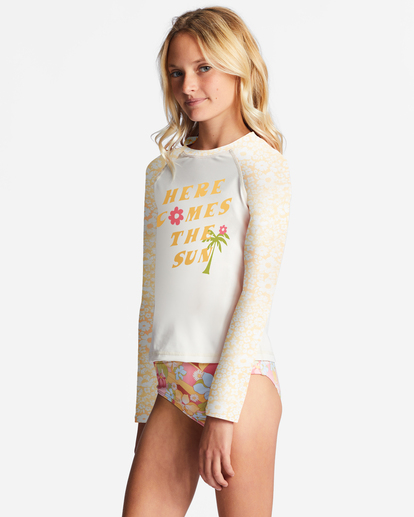 1 Girl's 4-16 Sunbeams Forever Long Sleeve UPF 50 Rashguard Yellow ABGWR00158 Billabong
