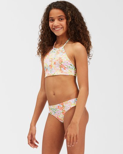 2 Girls' Windsong High Neck Reversible  Bikini Set Multicolor ABGX200195 Billabong