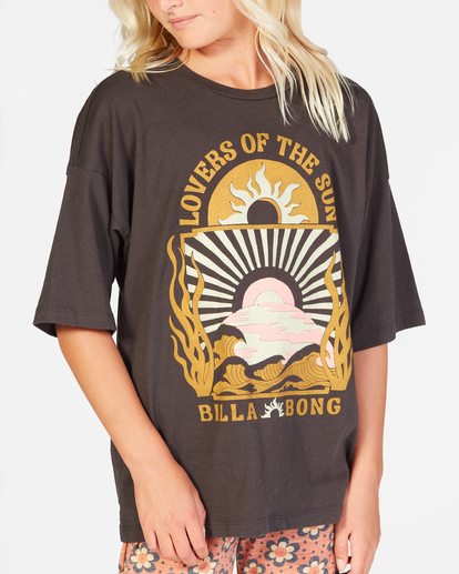 3 Girls' Sun Lovers Boyfriend T-Shirt Black ABGZT00288 Billabong