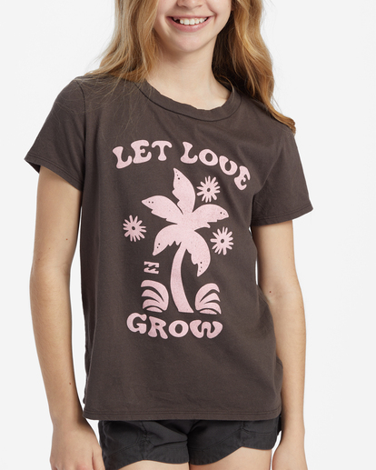 3 Girl's Let Love Grow T-Shirt Black ABGZT00460 Billabong