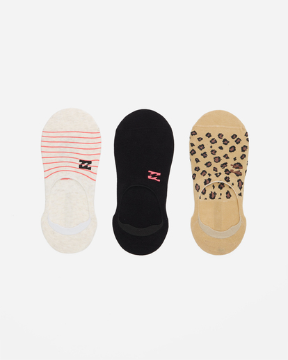 0 3-Pack Safari Nights No Show Socks Black ABJAA00152 Billabong