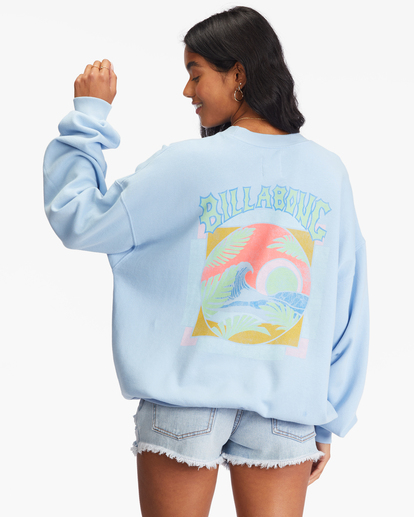 2 Ride In Oversized Crewneck Sweatshirt Blue ABJFT00281 Billabong