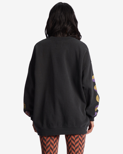 2 Ride In Oversized Crewneck Sweatshirt Black ABJFT00281 Billabong