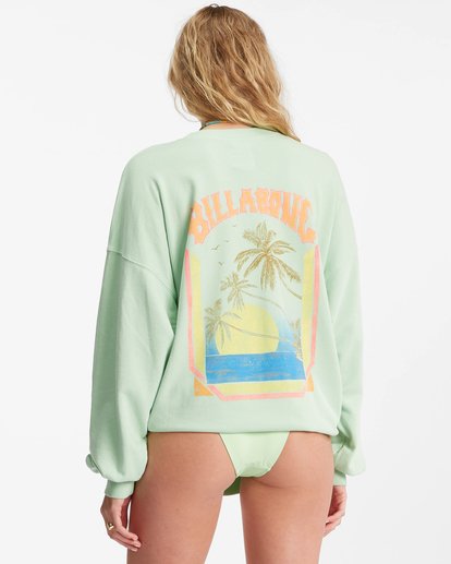 2 Ride In Oversized Crewneck Sweatshirt Green ABJFT00281 Billabong