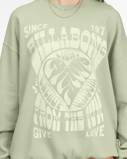 3 Ride In Oversized Crewneck Sweatshirt Green ABJFT00281 Billabong