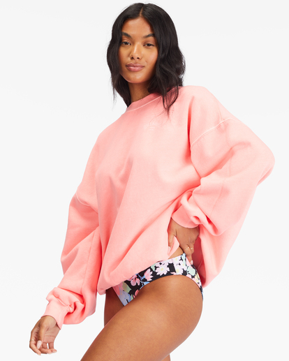 1 Ride In Oversized Crewneck Sweatshirt Orange ABJFT00281 Billabong
