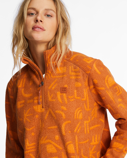3 A/Div Boundary Mock 3 Half-Zip Pullover Sweatshirt Brown ABJFT00287 Billabong
