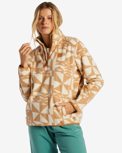 0 A/Div Boundary Mock 3 Half-Zip Pullover Sweatshirt Beige ABJFT00287 Billabong
