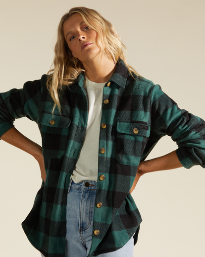 4 A/Div Forge Fleece Flannel Shacket Green ABJFT00300 Billabong
