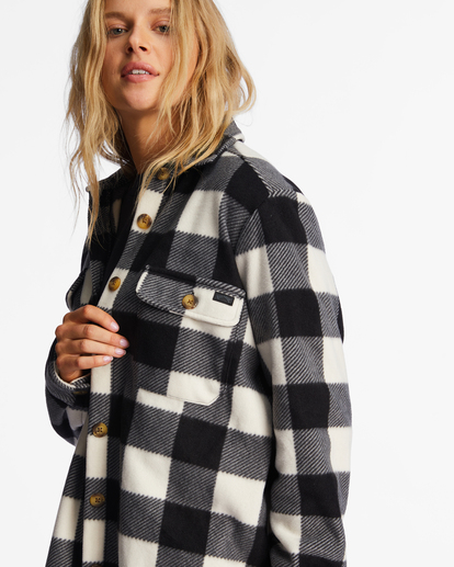3 A/Div Forge Fleece Flannel Shacket Black ABJFT00300 Billabong