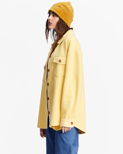 2 Anytime Shacket Oversized Button-Through Jacket Yellow ABJFT00350 Billabong