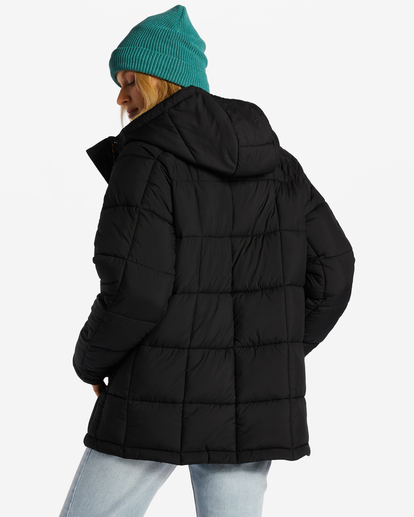 2 Venture On Puff Zip-Up Hooded Jacket Black ABJJK00177 Billabong