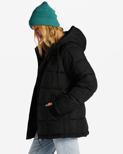 1 Venture On Puff Zip-Up Hooded Jacket Black ABJJK00177 Billabong