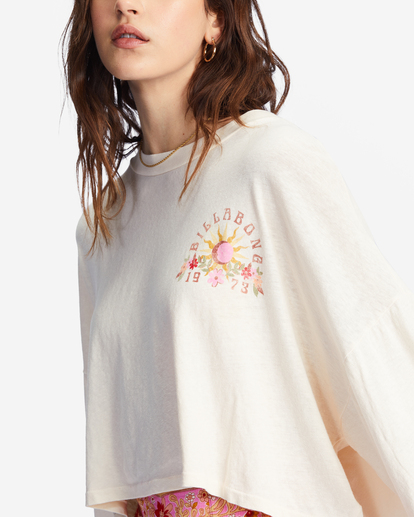 3 Beach Boyfriend Long Sleeve Crop Top White ABJKT00282 Billabong