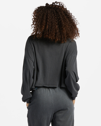 2 Beach Boyfriend Long Sleeve Crop Top Black ABJKT00282 Billabong