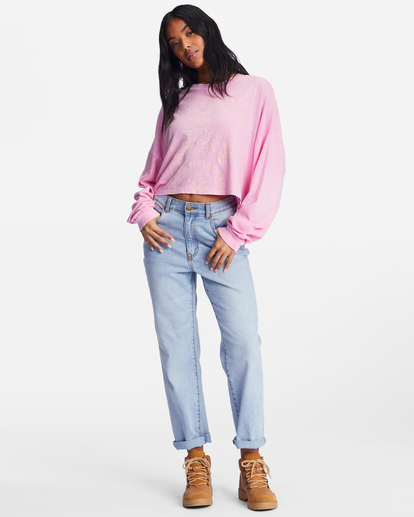 1 Beach Boyfriend Long Sleeve Crop Top Pink ABJKT00282 Billabong
