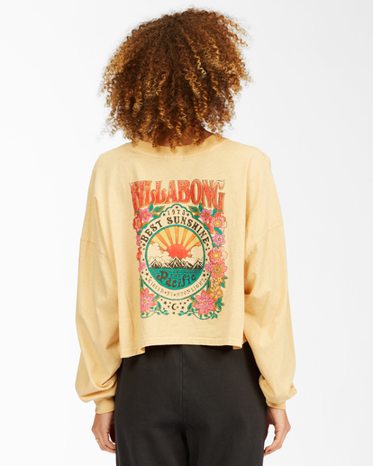 2 Beach Boyfriend Long Sleeve Crop Top Beige ABJKT00282 Billabong