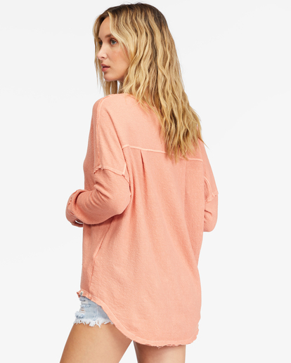 2 New Anyday Henley Top Pink ABJKT00307 Billabong