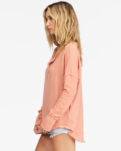 1 New Anyday Henley Top Pink ABJKT00307 Billabong