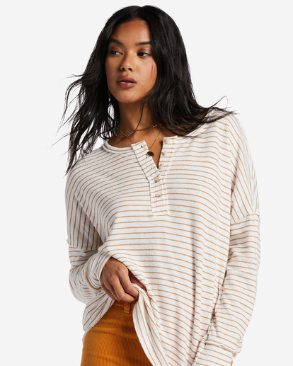 4 New Anyday Henley Top White ABJKT00307 Billabong