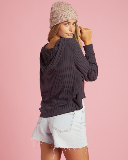 2 Cozy Falls Hooded Long Sleeve Top Black ABJKT00420 Billabong