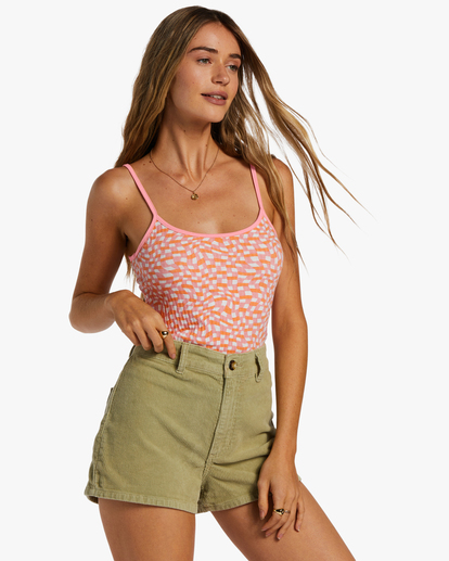 1 Little Sister Cami Rib Knit Top Pink ABJKT00477 Billabong