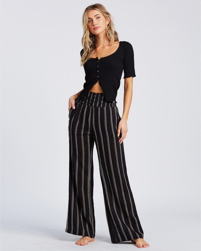 1 New Waves 2 Elastic Waist Pants Black ABJNP00127 Billabong