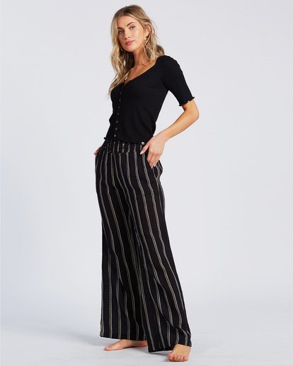 2 New Waves 2 Elastic Waist Pants Black ABJNP00127 Billabong