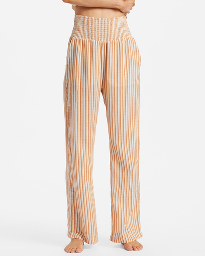 3 New Waves 2 Elastic Waist Pants Beige ABJNP00127 Billabong