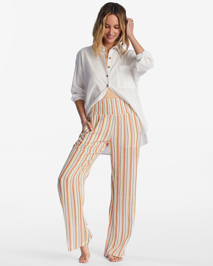 0 New Waves 2 Elastic Waist Pants White ABJNP00127 Billabong
