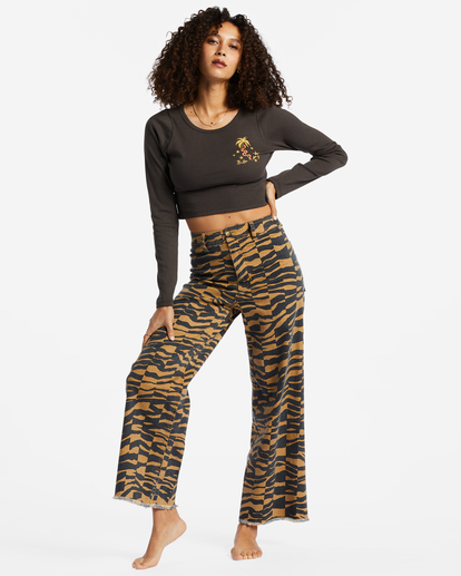 1 Free Fall Print - Broek met wijde pijpen voor Dames Beige ABJNP00352 Billabong