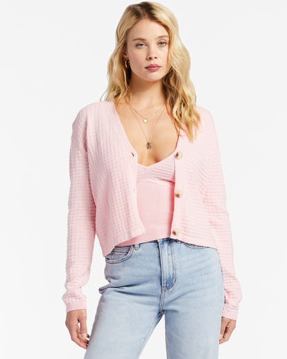 0 Point Her Out Cropped Cardigan Sweater Pink ABJSW00203 Billabong