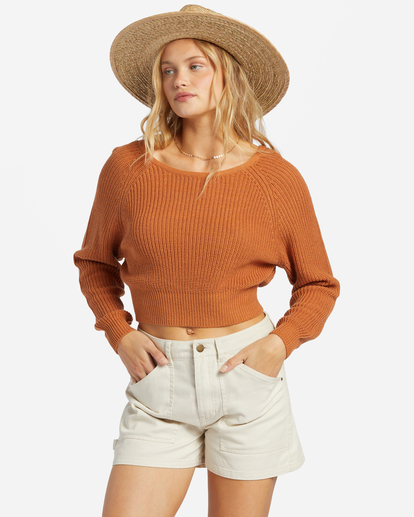 0 Sun Soaked V-Neck Sweater Brown ABJSW00273 Billabong