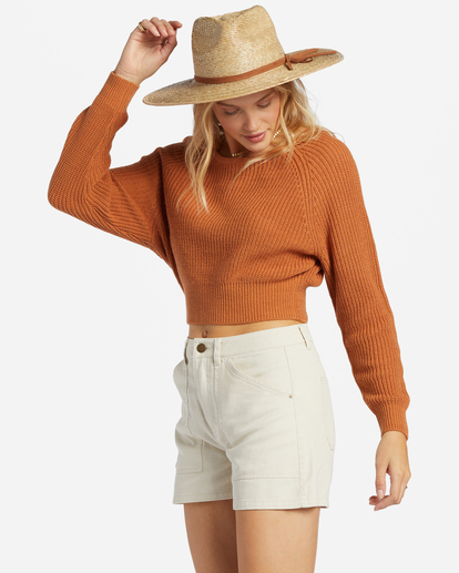 1 Sun Soaked V-Neck Sweater Brown ABJSW00273 Billabong
