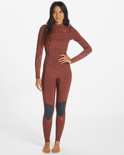 0 3/2mm Synergy - Chest Zip Wetsuit for Women Brown ABJW100129 Billabong