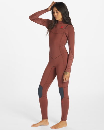 1 3/2mm Synergy - Chest Zip Wetsuit for Women Brown ABJW100129 Billabong
