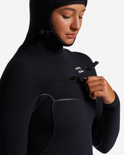 4 5/4 Furnace Chest Zip Hooded Wetsuit Black ABJW200104 Billabong