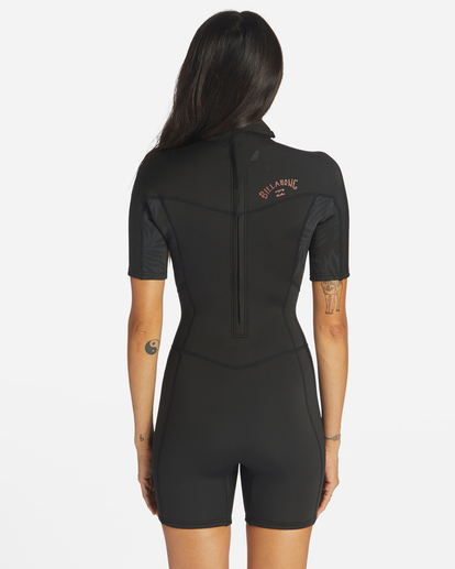 2 2/2 Synergy Back Zip Short Sleeve Springsuit Black ABJW500106 Billabong