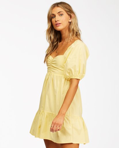 2 Be Mine Babydoll Dress Yellow ABJWD00253 Billabong