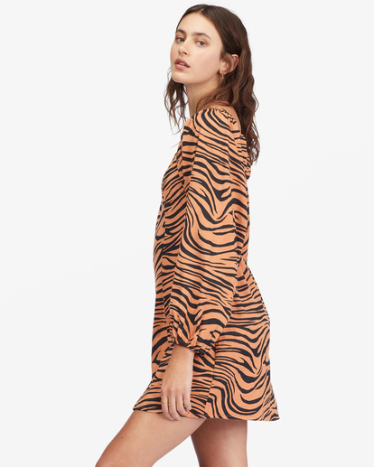 2 Feeling Flirty Long Sleeve Mini Dress Brown ABJWD00505 Billabong