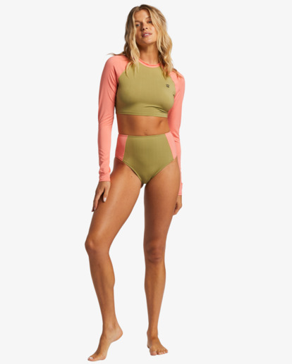 1 A/Div Crop Long Sleeve Cropped UPF 50 Rashguard Green ABJWR00242 Billabong