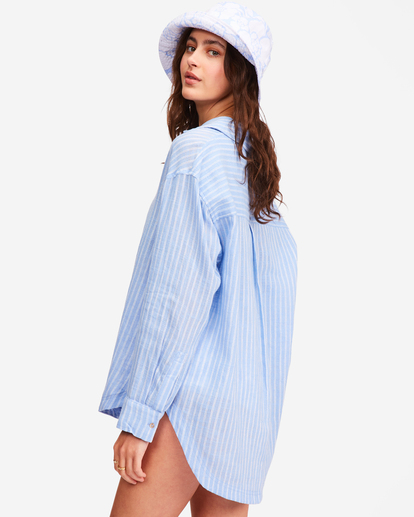 2 Good To Go Button-Down Top. Blue ABJWT00250 Billabong