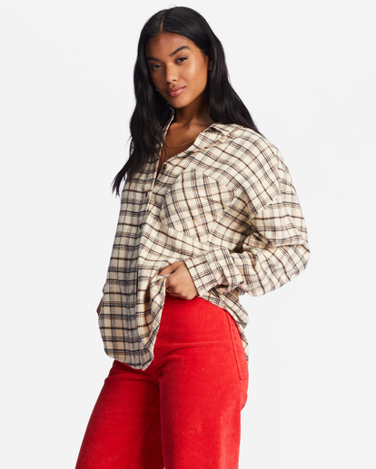 3 Easy Breezy Long Sleeve Button-Up Shirt White ABJWT00334 Billabong