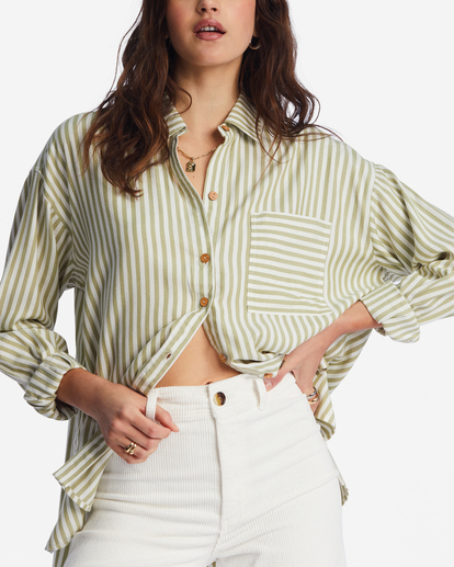 4 In The Tide Road Trippin Long Sleeve Shirt Green ABJWT00382 Billabong