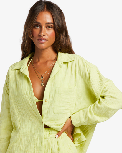 5 Right On Long Sleeve Shirt Green ABJWT00413 Billabong