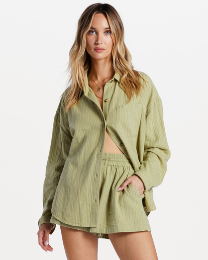 0 Right On Long Sleeve Shirt Green ABJWT00413 Billabong