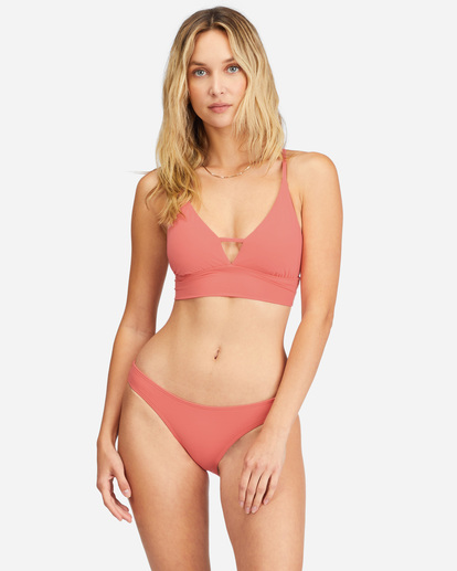 0 Sol Searcher V-Neck Cami Bikini Top Pink ABJX300131 Billabong