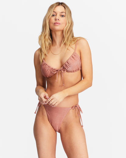 1 Starry Eyes Ruched Triangle Bikini Top Brown ABJX300670 Billabong